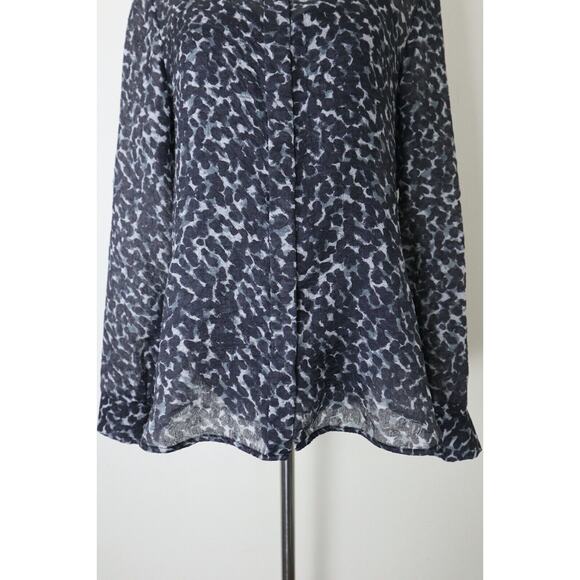 Burberry Size 6 Crushed Organza Button Down Blouse Abstract Animal Print - Picture 3 of 12